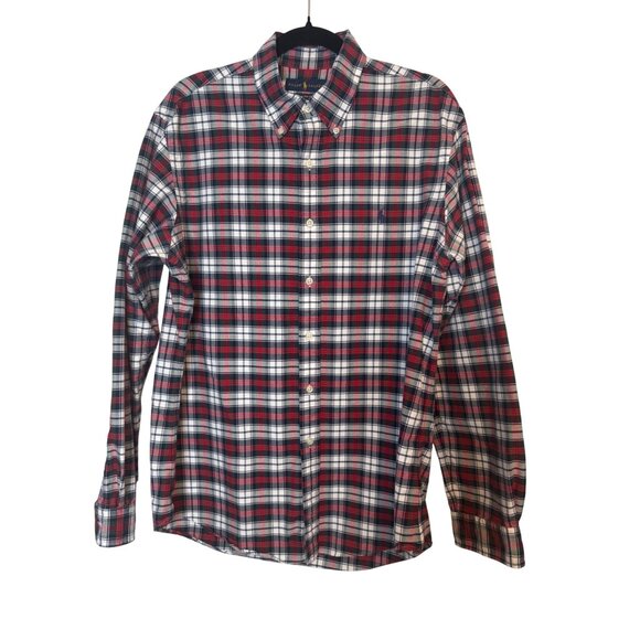 Ralph Lauren L Mens Custom Fit Tartan Plaid Long Sleeve Shirt - Picture 1 of 15